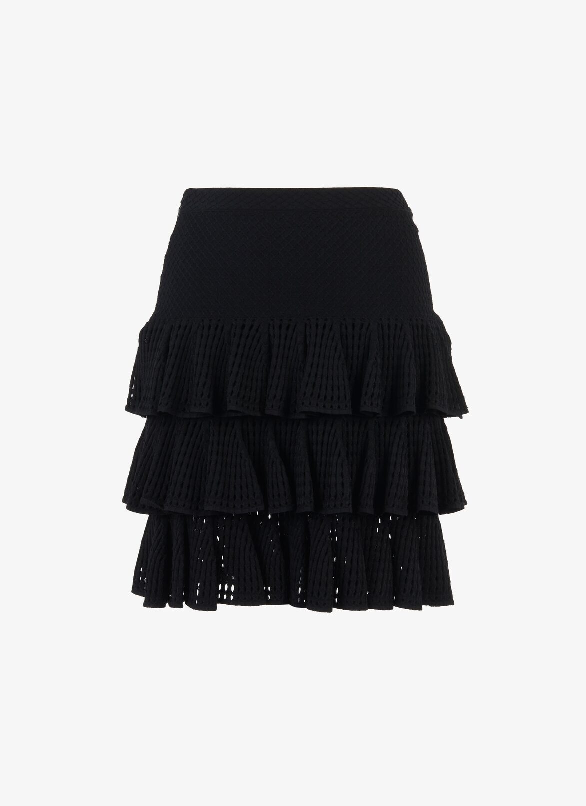 Short Tiered Skirt ALAÏA BLACK SHORT TIERED SKIRT